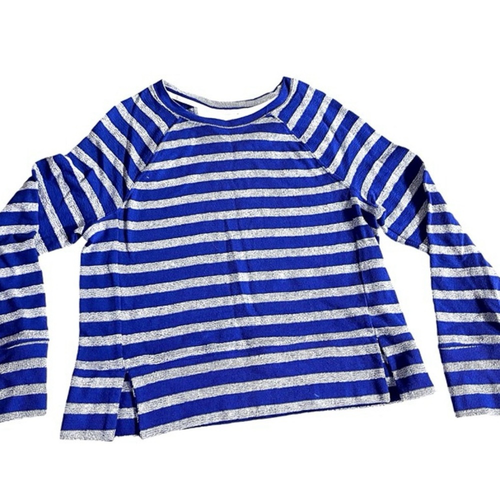 Merona Long Sleeve Top - Blue and White Stripes